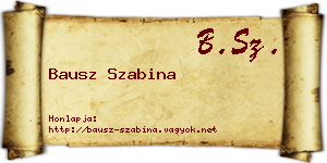 Bausz Szabina névjegykártya
